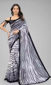 Elegant Georgette Saree with Sequin Lace Border
